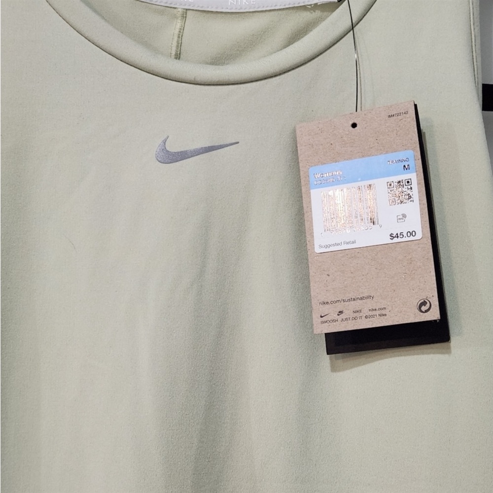 Nike Dri-Fit One Luxe Slim Fit Olive Aura Green Tank Women's Size Medium M NWT